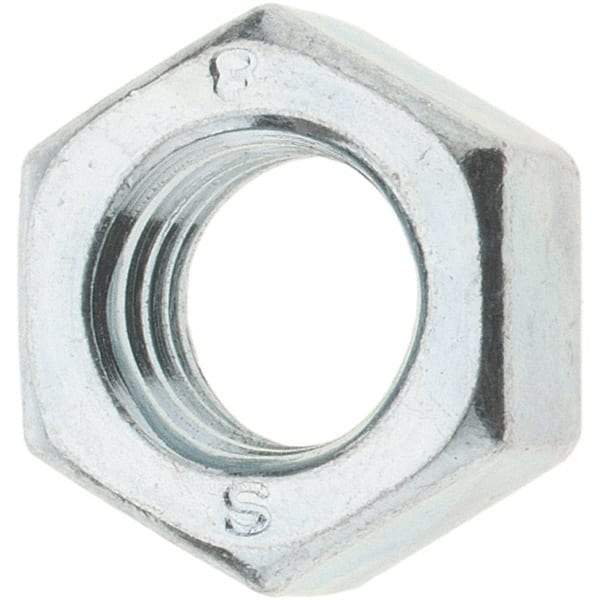 Value Collection - M8x1.25 Metric Coarse Steel Right Hand Hex Nut - 12mm Across Flats, 6.5mm High, Zinc-Plated Finish - A1 Tooling