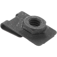 Value Collection - 1/4-20 Screw, 0.032 to 0.093" Thick, Spring Steel J Nut - 1/2" Center Edge, Black Phosphate Finish - A1 Tooling