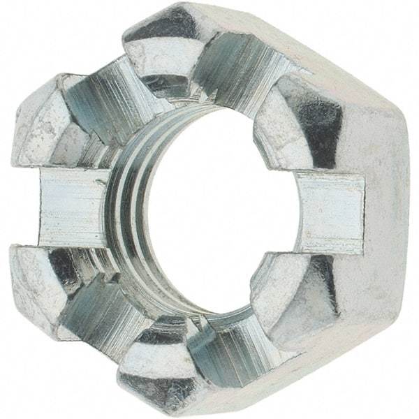 Value Collection - 5/8-11 UNC Grade 2 Steel Slotted Locknut - 15/16" Width Across Flats, 35/64" High, Zinc-Plated Finish - A1 Tooling