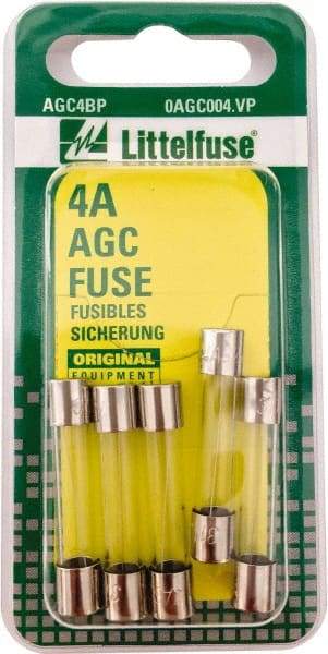 Value Collection - 4 Amp, Fast-Acting Miniature Glass/Ceramic Fuse - 1-1/4" OAL, 1/4" Diam - A1 Tooling