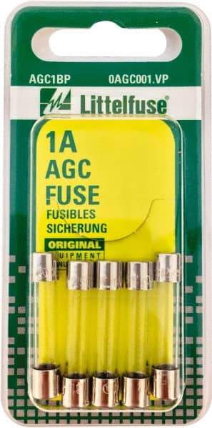 Value Collection - 1 Amp, Fast-Acting Miniature Glass/Ceramic Fuse - 1-1/4" OAL, 1/4" Diam - A1 Tooling