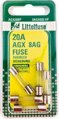 Value Collection - 32V AC/DC, 20 Amp, Fast-Acting Miniature Glass/Ceramic Fuse - 7/8" OAL, 1/4" Diam - A1 Tooling