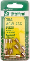 Value Collection - 32V AC/DC, 30 Amp, Fast-Acting Miniature Glass/Ceramic Fuse - 7/8" OAL, 1/4" Diam - A1 Tooling