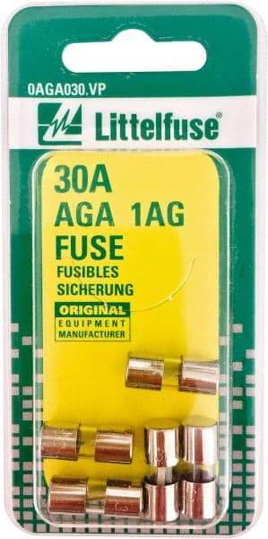 Value Collection - 32V AC/DC, 30 Amp, Fast-Acting Miniature Glass/Ceramic Fuse - 5/8" OAL, 1/4" Diam - A1 Tooling