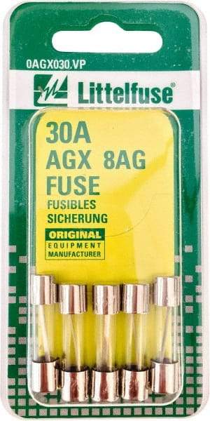 Value Collection - 32V AC/DC, 30 Amp, Fast-Acting Miniature Glass/Ceramic Fuse - 7/8" OAL, 1/4" Diam - A1 Tooling