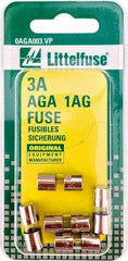 Value Collection - 32V AC/DC, 3 Amp, Fast-Acting Miniature Glass/Ceramic Fuse - 5/8" OAL, 1/4" Diam - A1 Tooling