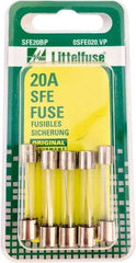 Value Collection - 32V AC/DC, 20 Amp, Fast-Acting Miniature Glass/Ceramic Fuse - 1-1/4" OAL, 1/4" Diam - A1 Tooling