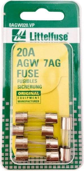 Value Collection - 32V AC/DC, 20 Amp, Fast-Acting Miniature Glass/Ceramic Fuse - 7/8" OAL, 1/4" Diam - A1 Tooling