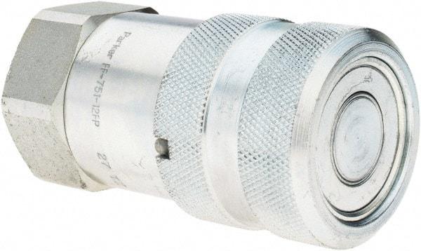 Parker - 3/4-14 NPSF Steel Hydraulic Hose Coupler - 3,000 psi, -12 Hose Size, 3/4" Hose Diam - A1 Tooling