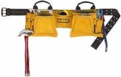 DeWALT - 29 to 46" Waist Apron - 12 Pocket, Yellow, Leather - A1 Tooling