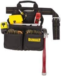 DeWALT - 29 to 46" Waist Nail & Tool Pouch - 6 Pocket, Black, Polyester - A1 Tooling