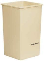 PRO-SOURCE - 14 Qt Beige Rectangle Trash Can - Polyethylene, 12-1/4" High x 8-1/4" Long x 11-1/4" Wide - A1 Tooling