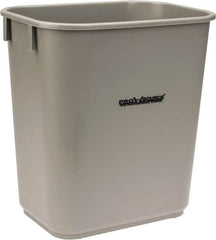 PRO-SOURCE - 14 Qt Gray Rectangle Trash Can - Polyethylene, 12-1/4" High x 8-1/4" Long x 11-1/4" Wide - A1 Tooling