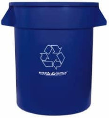 PRO-SOURCE - 20 Gal Blue Round Recycling Container - Polyethylene, 23" High - A1 Tooling