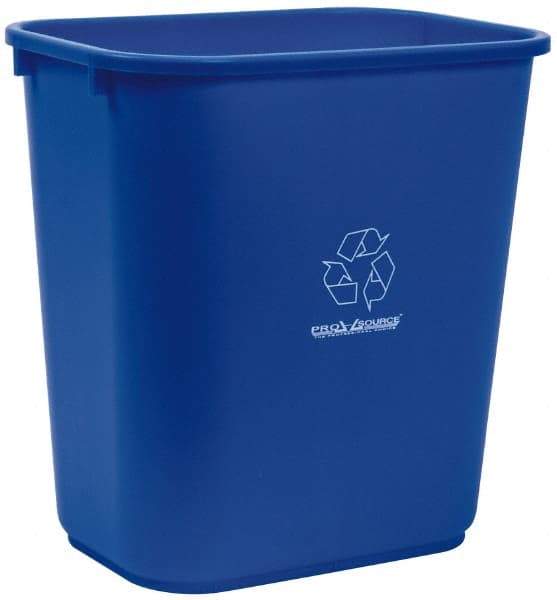 PRO-SOURCE - 28 Qt Blue Rectangle Recycling Container - Polyethylene, 15" High x 10-1/2" Long x 15" Wide - A1 Tooling