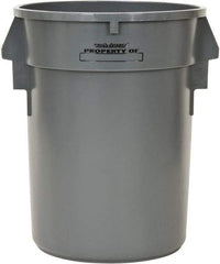 PRO-SOURCE - 32 Gal Round Trash Can - 31-3/4 Inch High, Gray, Polyethylene, Vented Rib Style, USDA Approved - A1 Tooling