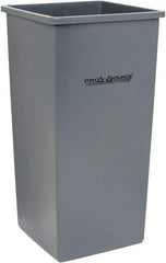 PRO-SOURCE - 32 Gal Gray Square Trash Can - Polyethylene, 31-3/4" High - A1 Tooling