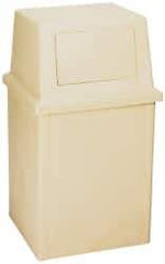 PRO-SOURCE - 35 Gal Beige Rectangle Trash Can - Polyethylene, 39-1/2" High - A1 Tooling