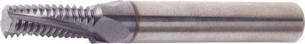 Vargus - 1/4-18 NPT, 0.305" Cutting Diam, 4 Flute, Solid Carbide Helical Flute Thread Mill - Internal/External Thread, 0.611" LOC, 3" OAL, 3" Shank Diam - A1 Tooling