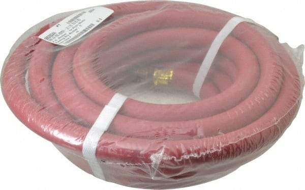 Value Collection - 1/2" ID x 0.812" OD 25' Long Multipurpose Air Hose - MNPT x MNPT Ends, 250 Working psi, 1/2" Fitting, Red - A1 Tooling