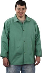 Steel Grip - Size L Welding & Flame Resistant/Retardant Jacket - Green, Cotton, Snaps Closure, 44 to 46" Chest - A1 Tooling