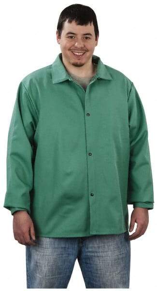 Steel Grip - Size XL Welding & Flame Resistant/Retardant Jacket - Green, Cotton, Snaps Closure, 48 to 50" Chest - A1 Tooling