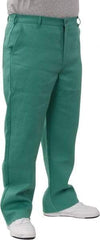 PRO-SAFE - Cotton Flame Resistant/Retardant Pants - Zipper Closure, 3 Pockets, 30" Waist, 32" Inseam, Green - A1 Tooling