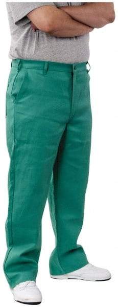 PRO-SAFE - Cotton Flame Resistant/Retardant Pants - Zipper Closure, 3 Pockets, 32" Waist, 32" Inseam, Green - A1 Tooling