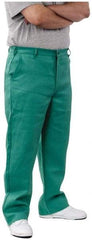 PRO-SAFE - Cotton Flame Resistant/Retardant Pants - Zipper Closure, 3 Pockets, 32" Waist, 32" Inseam, Green - A1 Tooling