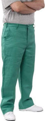 PRO-SAFE - Cotton Flame Resistant/Retardant Pants - Zipper Closure, 3 Pockets, 34" Waist, 32" Inseam, Green - A1 Tooling