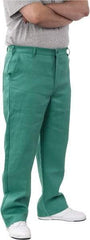 PRO-SAFE - Cotton Flame Resistant/Retardant Pants - Zipper Closure, 3 Pockets, 38" Waist, 32" Inseam, Green - A1 Tooling