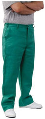 PRO-SAFE - Cotton Flame Resistant/Retardant Pants - Zipper Closure, 3 Pockets, 42" Waist, 32" Inseam, Green - A1 Tooling