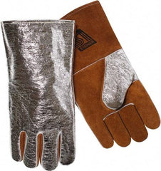 Steiner - Size Universal Wool Lined Aluminized Leather Welding Glove - 14" OAL, Gauntlet Cuff, For General Welding - A1 Tooling