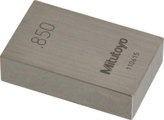 Mitutoyo - 0.85" Rectangular Steel Gage Block - Accuracy Grade 0, Includes Certificate of Inspection - A1 Tooling