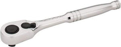 Stanley - 3/8" Drive Pear Head Quick-Release Ratchet - Chrome Finish, 8" OAL - A1 Tooling