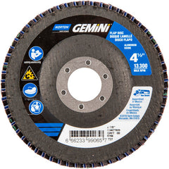 ‎4-1/2 × 7/8″ Gemini Fiberglass HD Flat Flap Disc Type 27 P80 Grit R766 Zirconia Alumina - A1 Tooling