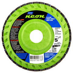 5″ × 1/4″ × 7/8″ Neon R766 Flap Disc Type 27 Flat 60 Grit - A1 Tooling