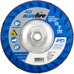 ‎7 × 5/8 - 11″ BlueFire Plastic Flat Flap Disc Type 27 P60 Grit R884P Zirconia Alumina - A1 Tooling