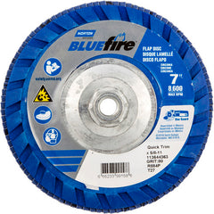 ‎7 × 5/8 - 11″ BlueFire Plastic Flat Flap Disc Type 27 P80 Grit R884P Zirconia Alumina - A1 Tooling