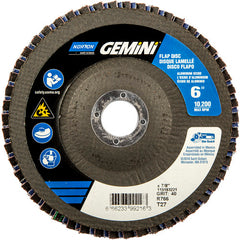 6 × 7/8″ Gemini Fiberglass HD Flat Flap Disc Type 27 P40 Grit R766 Zirconia Alumina - A1 Tooling