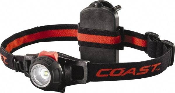 Coast Cutlery - White LED Bulb, 285 Lumens, Hands-free Flashlight - Black, Red Plastic Body, 3 AAA Batteries Included - A1 Tooling