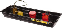 Justrite - 12 Gallon Capacity, 16 Inch Long x 46 Inch Wide, Polyurethane Spill Tray - 16 Inch Diameter, 5-1/2 Inch High, Black - A1 Tooling