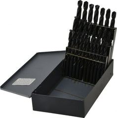 Drill Bit Set: Jobber Length Drill Bits, 26 Pc, 135 °, High Speed Steel Oxide, Standard, Straight Shank