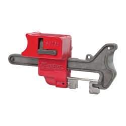 Master Lock - 4 Inch Max Valve Handle Size, Aluminum and Steel Handle On Ball Valve Lockout - 9/32 Inch Max Shackle Diameter, Red - A1 Tooling