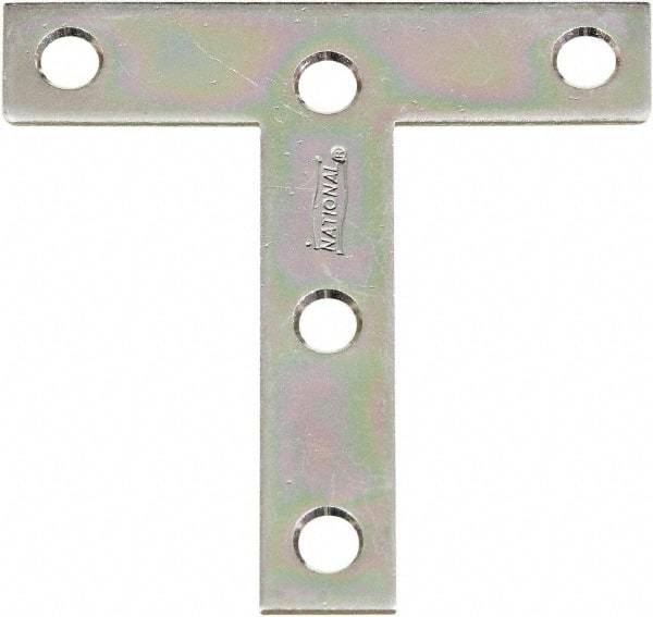 National Mfg. - 3" Long x 3" Wide Steel Tee Plates - Zinc Plated Finish - A1 Tooling