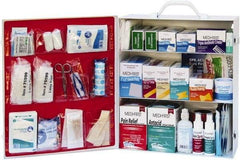 Medique - 1,100 Piece, 100 Person, Industrial First Aid Kit - 13-3/4" Wide x 16-1/4" Deep x 5-1/2" High, Metal Cabinet - A1 Tooling