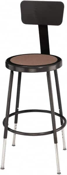 NPS - 14 Inch Wide x 14 Inch Deep x 19 to 26-1/2 Inch High, Steel Base, Adjustable Height Stool - Hardboard Seat, Black - A1 Tooling