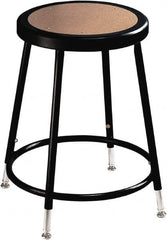 NPS - 14 Inch Wide x 14 Inch Deep x 19 to 26-1/2 Inch High, Steel Base, Adjustable Height Stool - Hardboard Seat, Black - A1 Tooling