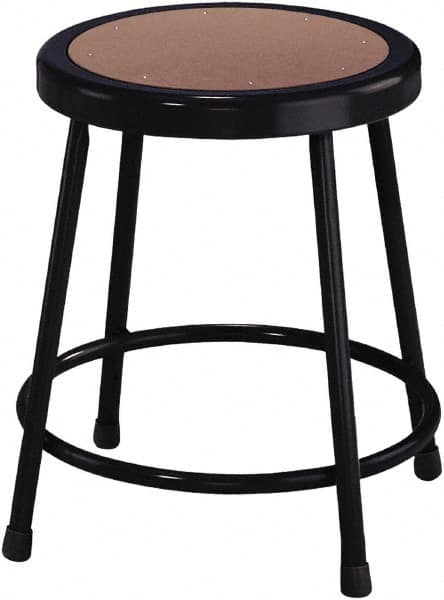 NPS - 18 Inch High, Stationary Fixed Height Stool - 14 Inch Deep x 14 Inch Wide, Hardboard Seat, Black - A1 Tooling