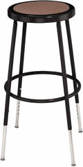 NPS - 14 Inch Wide x 14 Inch Deep x 25 to 33 Inch High, Steel Base, Adjustable Height Stool - Hardboard Seat, Black - A1 Tooling